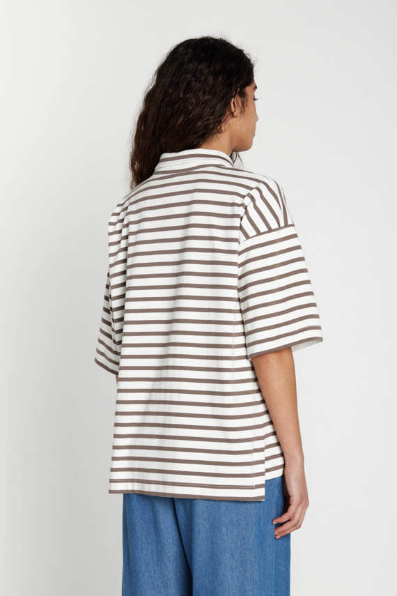 Heartmade Erun T-shirt, Walnut Stripe